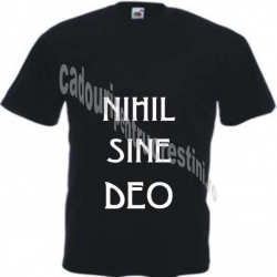 Tricou negru barbati, Nihil Sine Deo!